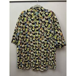 Shelter Island Shirt Mens 2XL Vintage Short Sleeve 90s Golf Black Novelty Button